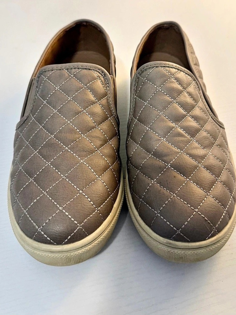 Steve Madden Ecentrcq Quilted Slip-On Sneakers Brown Size 9